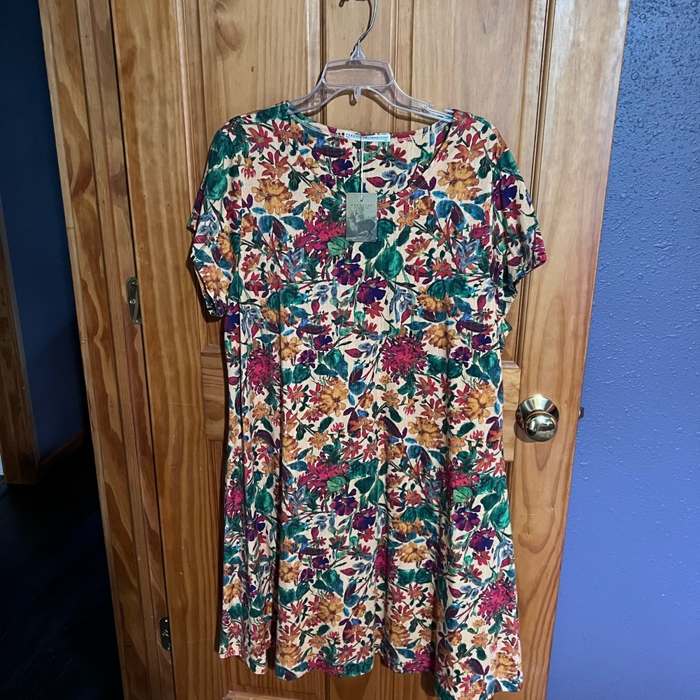 Peruvian Connection Multicolor Floral Dress